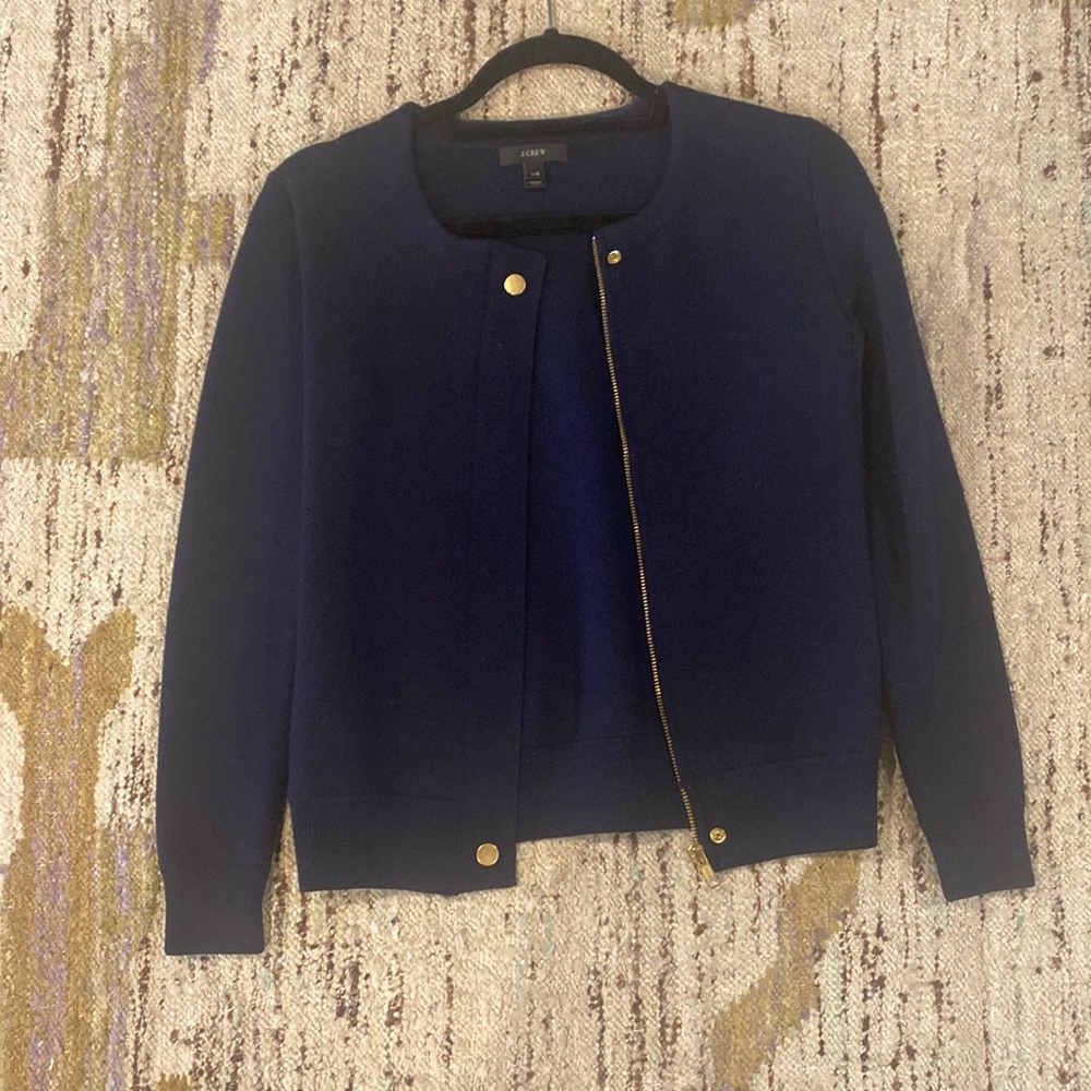 J crew navy skintight cardigan xxs